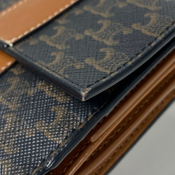 Celine Small Trifold Wallet Triomphe Canvas Brown - Picture 3 of 7